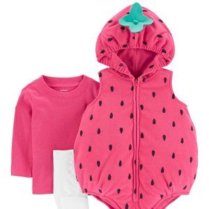 Carter's Strawberry Halloween Costume 6/9 18 or 24 Months 3 Piece Set